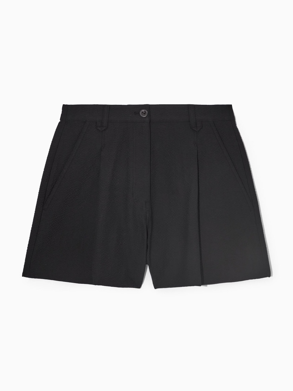 COS Regular Fit Seersucker Black Tailored Pleat Shorts Women’s Size 4